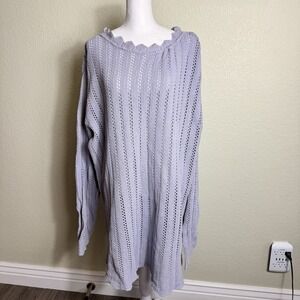Silhouettes Women's Sweater Purple‎ 2X Pullover Crew Neck